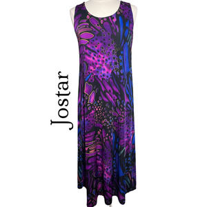 Jostar Purple Black Butterfly Maxi Dress Medium-Large